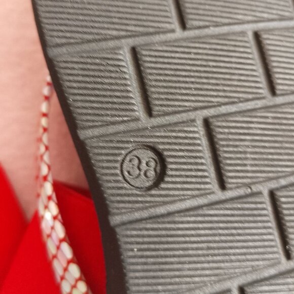 Ron White Rapisardi Sandals, Black and Red, Made in Italy, Size 38 - Picture 8 of 8